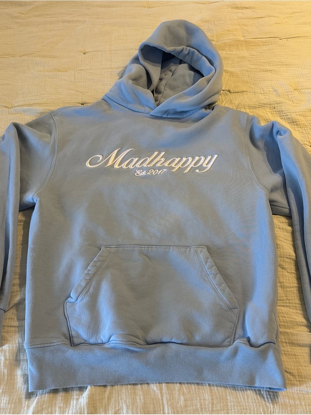 Madhappy Sky Blue/Baby Blue/Blue Pullover Hoodie with Script Tag MINT